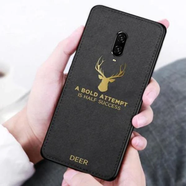 OnePlus 6T Gold Textured Deer Case - Image 5