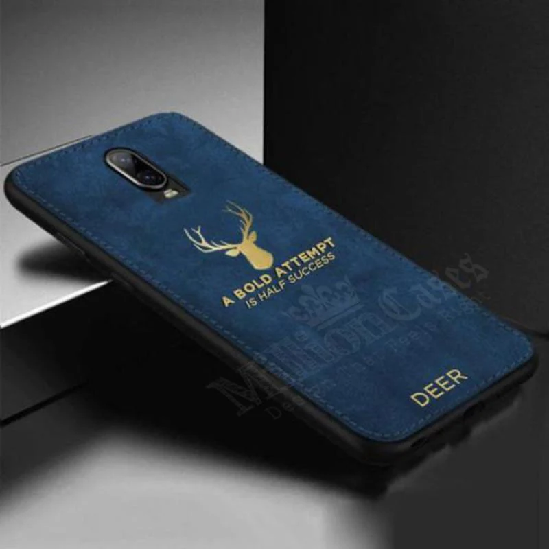 OnePlus 6T Luxury Gold Textured Deer Pattern Soft Case - Image 2