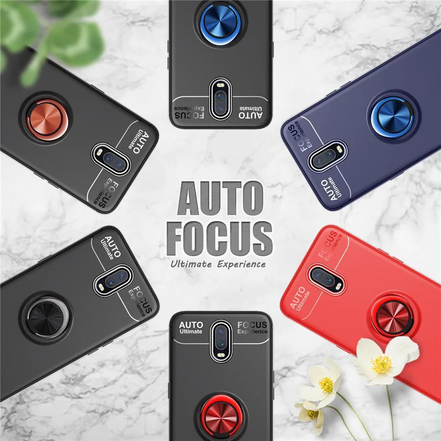 OnePlus 6T Metallic Ring Holder Matte Case - Image 12