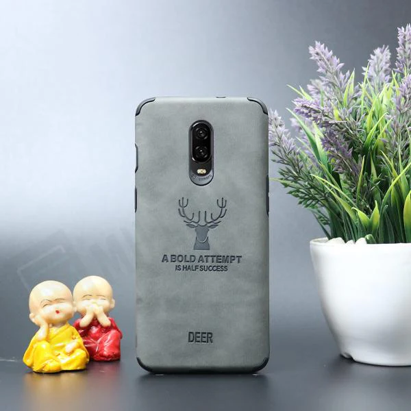 OnePlus 6T Shockproof Deer Leather Texture Case - Image 2