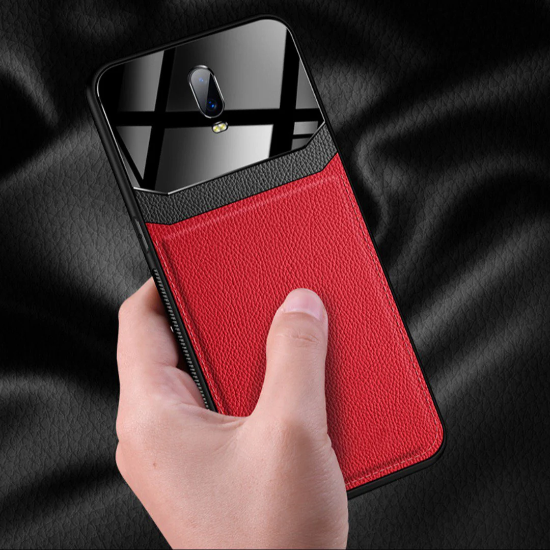 OnePlus 6T Sleek Slim Leather Glass Case - Image 10