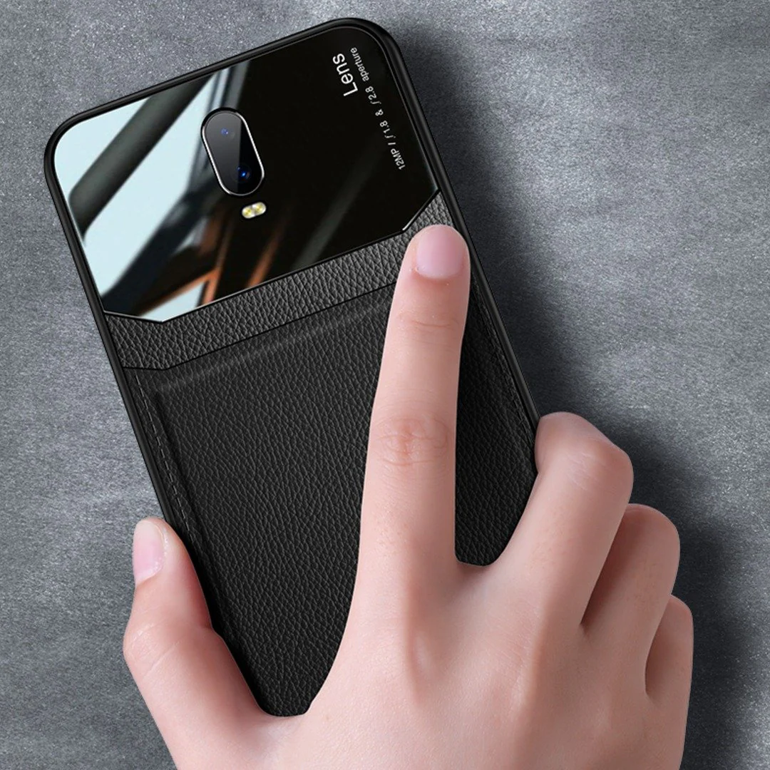 OnePlus 6T Sleek Slim Leather Glass Case - Image 12