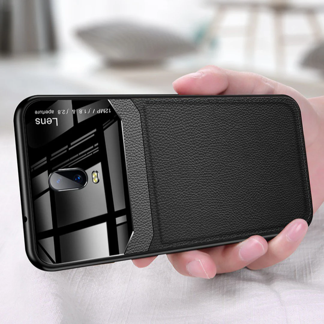 OnePlus 6T Sleek Slim Leather Glass Case - Image 2