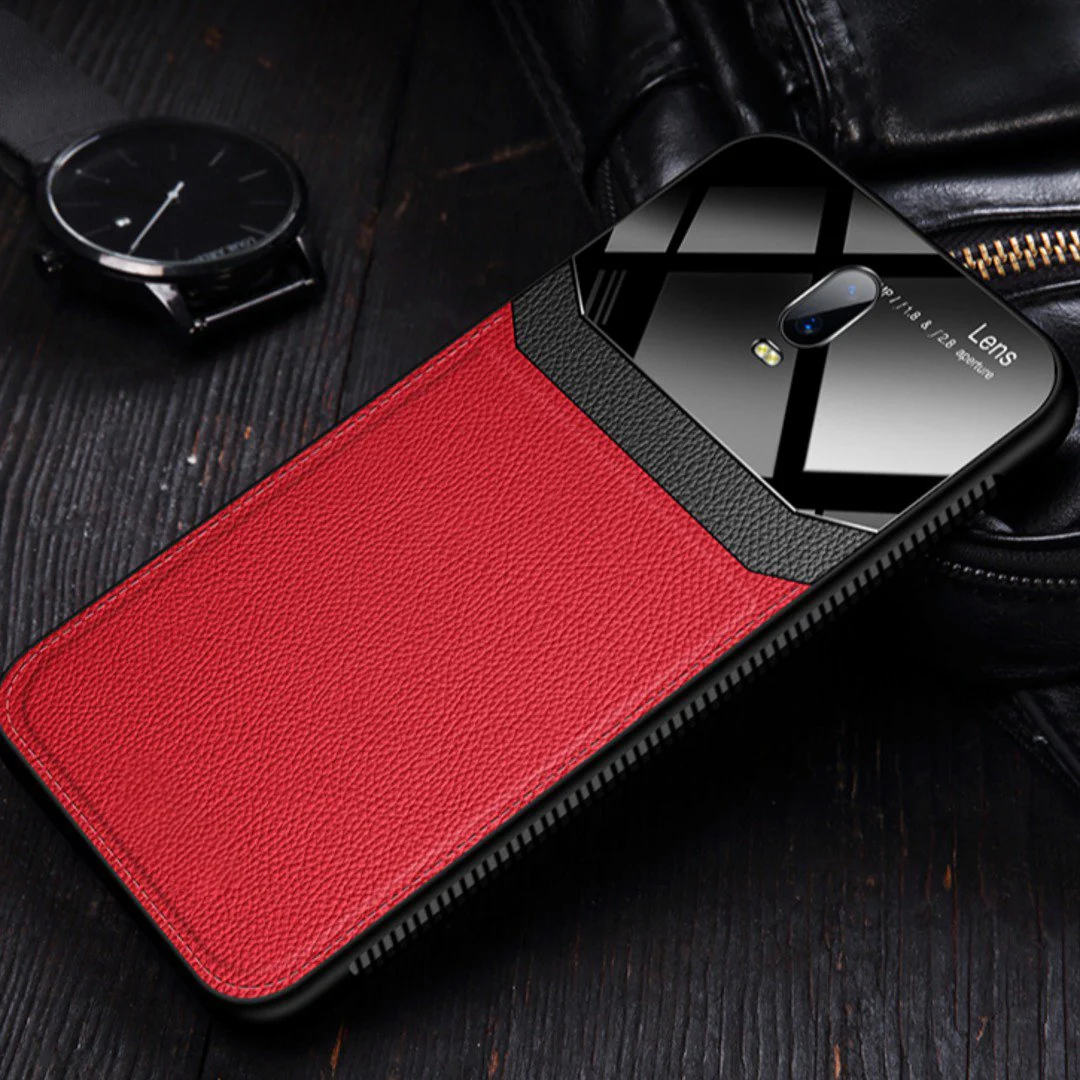 OnePlus 6T Sleek Slim Leather Glass Case - Image 3
