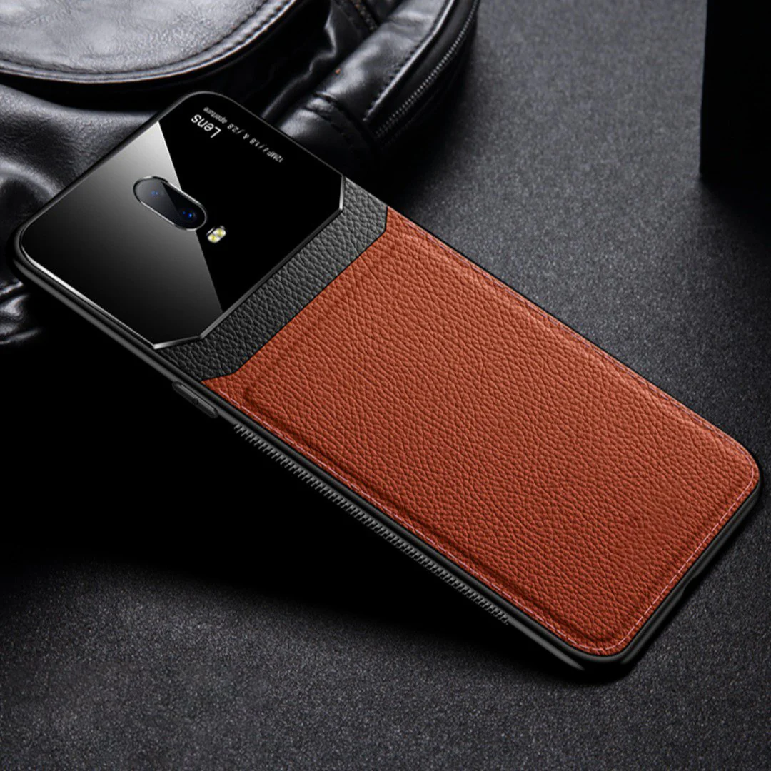 OnePlus 6T Sleek Slim Leather Glass Case - Image 6