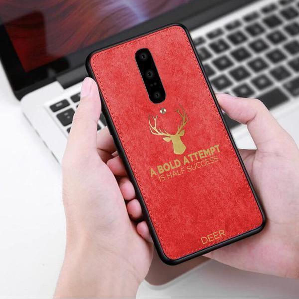 OnePlus 7 Pro Luxury Gold Textured Deer Pattern Soft Case - Image 2