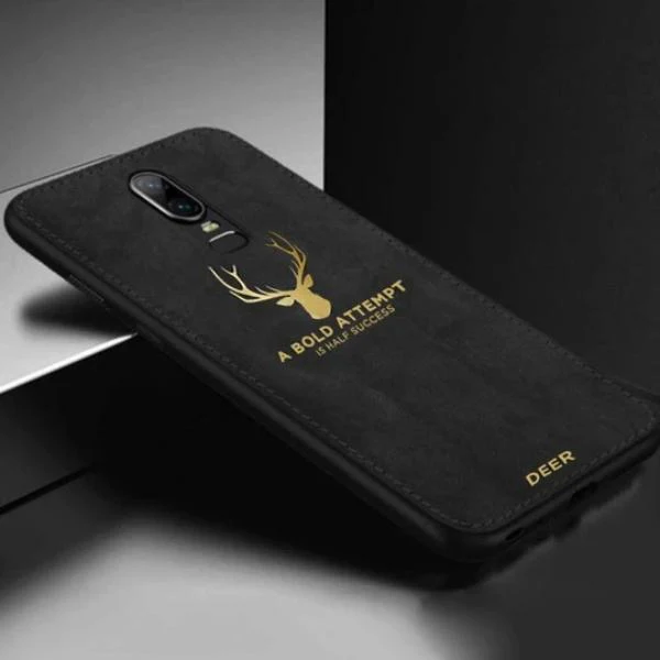 OnePlus 7 Pro Luxury Gold Textured Deer Pattern Soft Case - Image 3