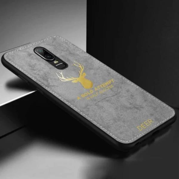 OnePlus 7 Pro Luxury Gold Textured Deer Pattern Soft Case - Image 4