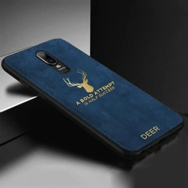 OnePlus 7 Pro Luxury Gold Textured Deer Pattern Soft Case - Image 5