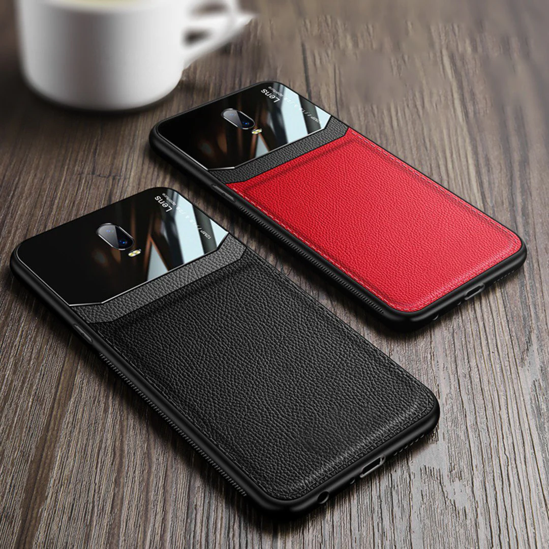 OnePlus 7 Sleek Slim Leather Glass Case - Image 11