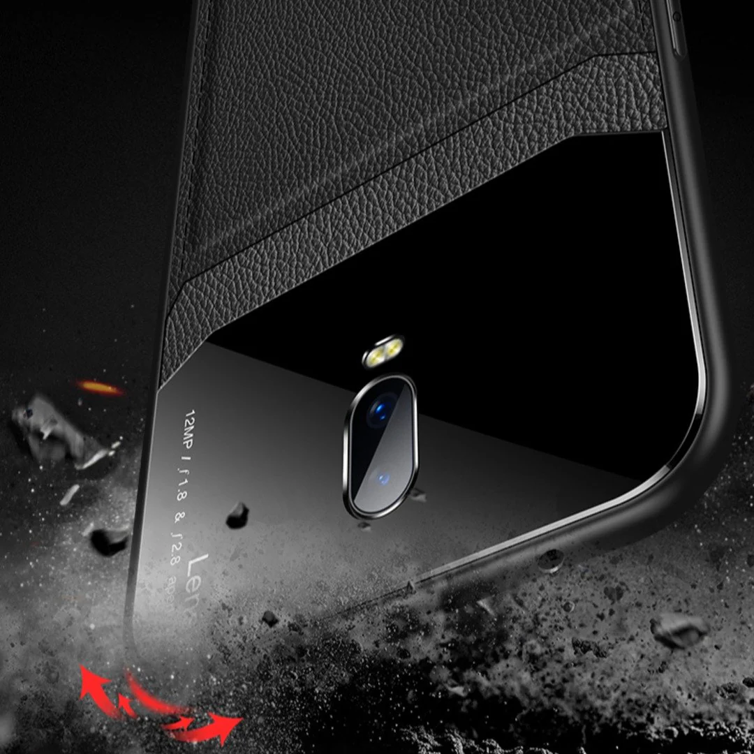 OnePlus 7 Sleek Slim Leather Glass Case - Image 13