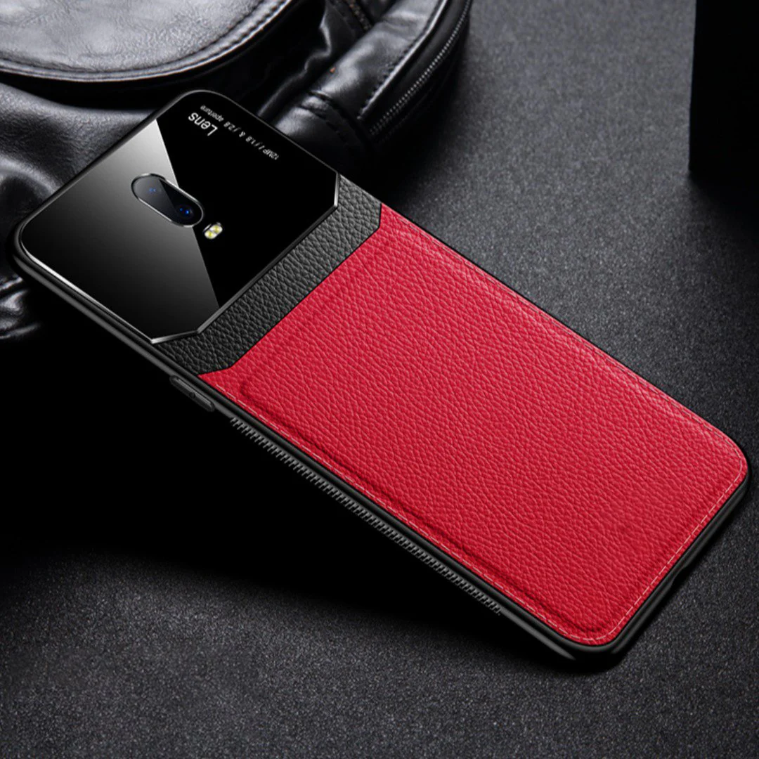 OnePlus 7 Sleek Slim Leather Glass Case - Image 5