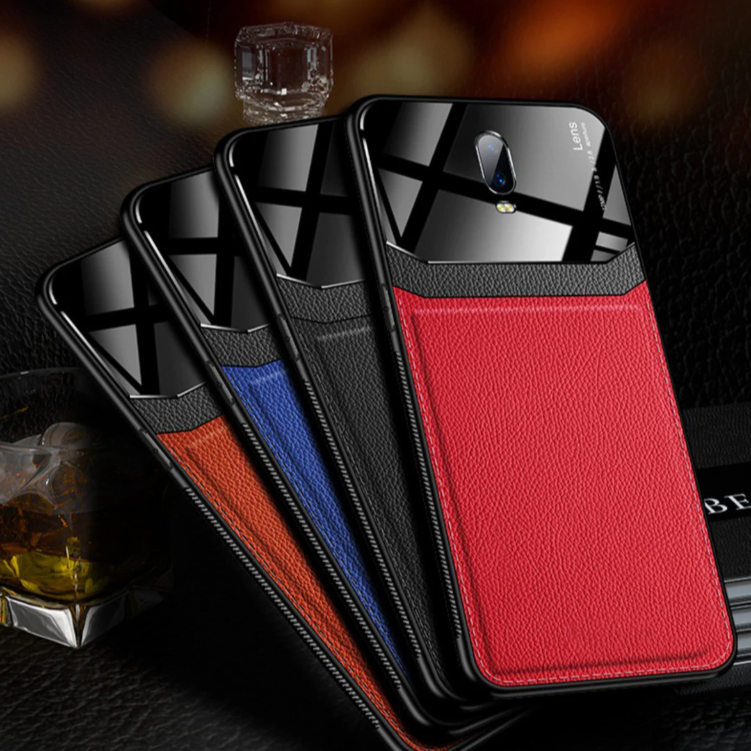 OnePlus 7 Sleek Slim Leather Glass Case - Image 9
