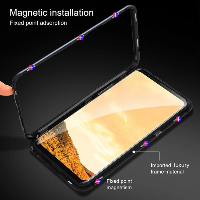 OnePlus 7T (2 in 1 Combo) Electronic Auto-Fit Magnetic Glass Case + Tempered Glass - Image 6
