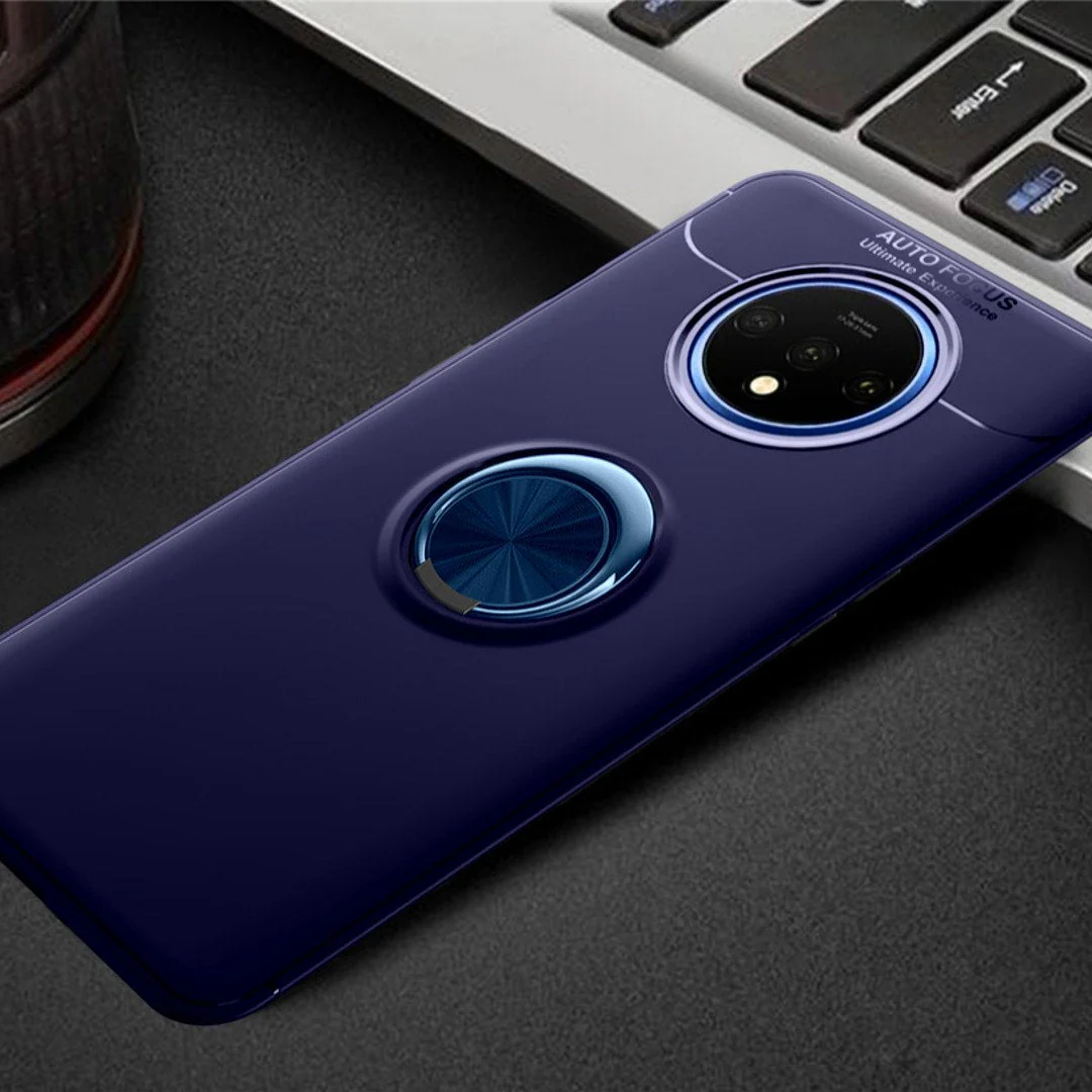 OnePlus 7T (2 in 1 Combo) Ring Holder Case + Lens Guard - Image 2