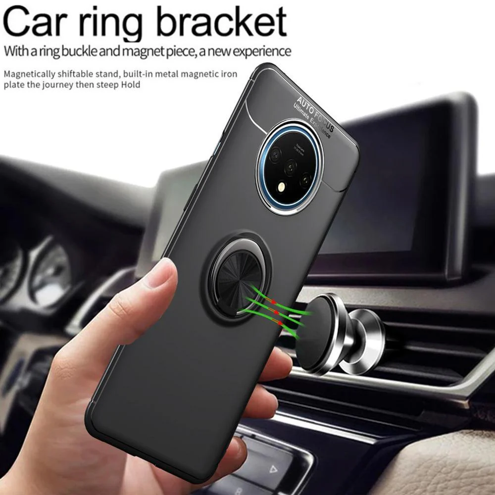 OnePlus 7T Metallic Finger Ring Holder Matte Case - Image 3