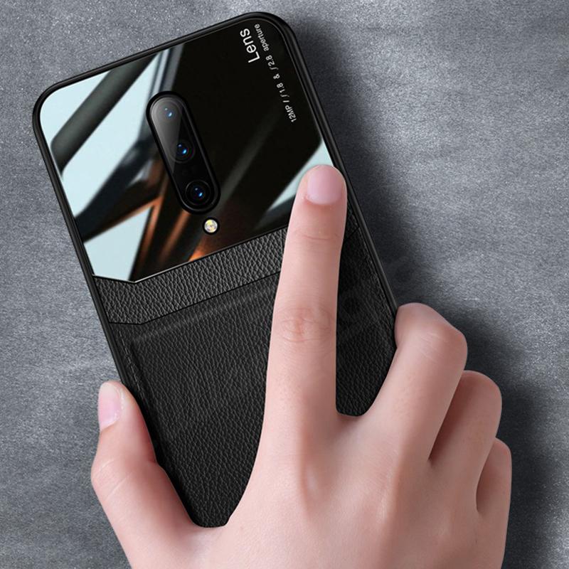 OnePlus 7T Pro Sleek Slim Leather Glass Case - Image 11