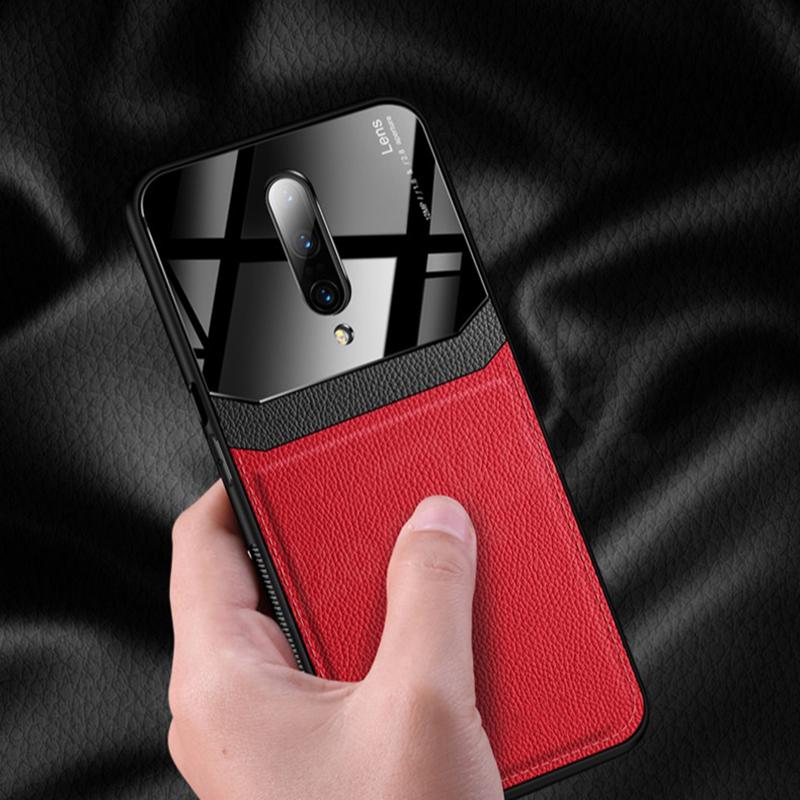 OnePlus 7T Pro Sleek Slim Leather Glass Case - Image 12