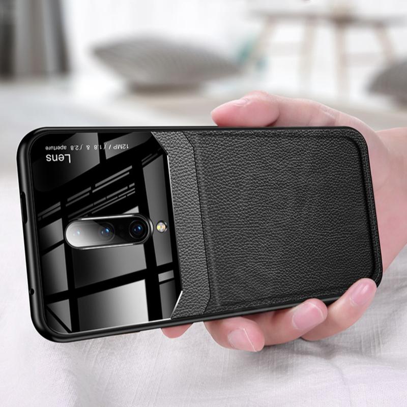 OnePlus 7T Pro Sleek Slim Leather Glass Case - Image 6