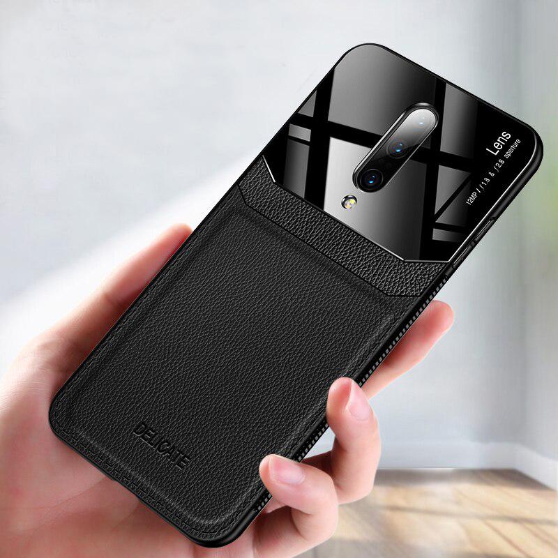 OnePlus 8 Sleek Slim Leather Glass Case - Image 3