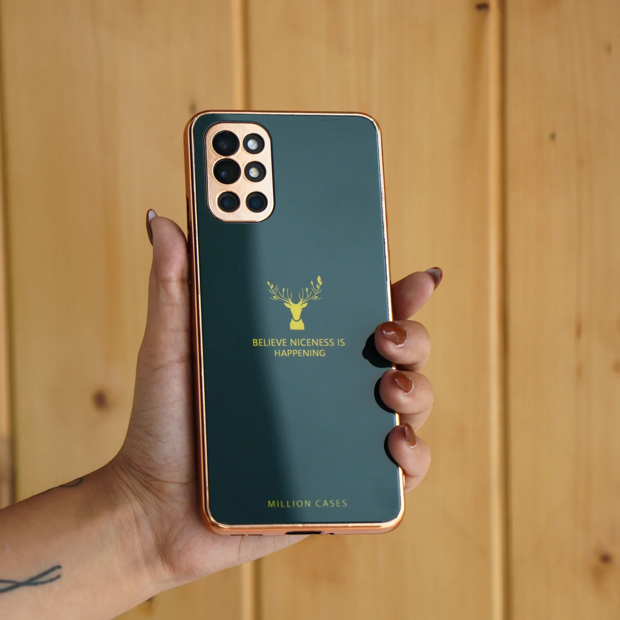 OnePlus 8T  Electroplating Reindeer Pattern Glass Case - Image 3