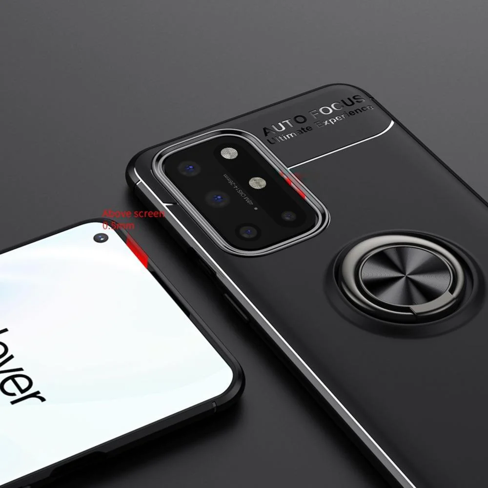 OnePlus 9  (3 in 1 Combo)Metallic Finger Ring Holder Matte Case + Tempered + Camera Lens Protector - Image 3