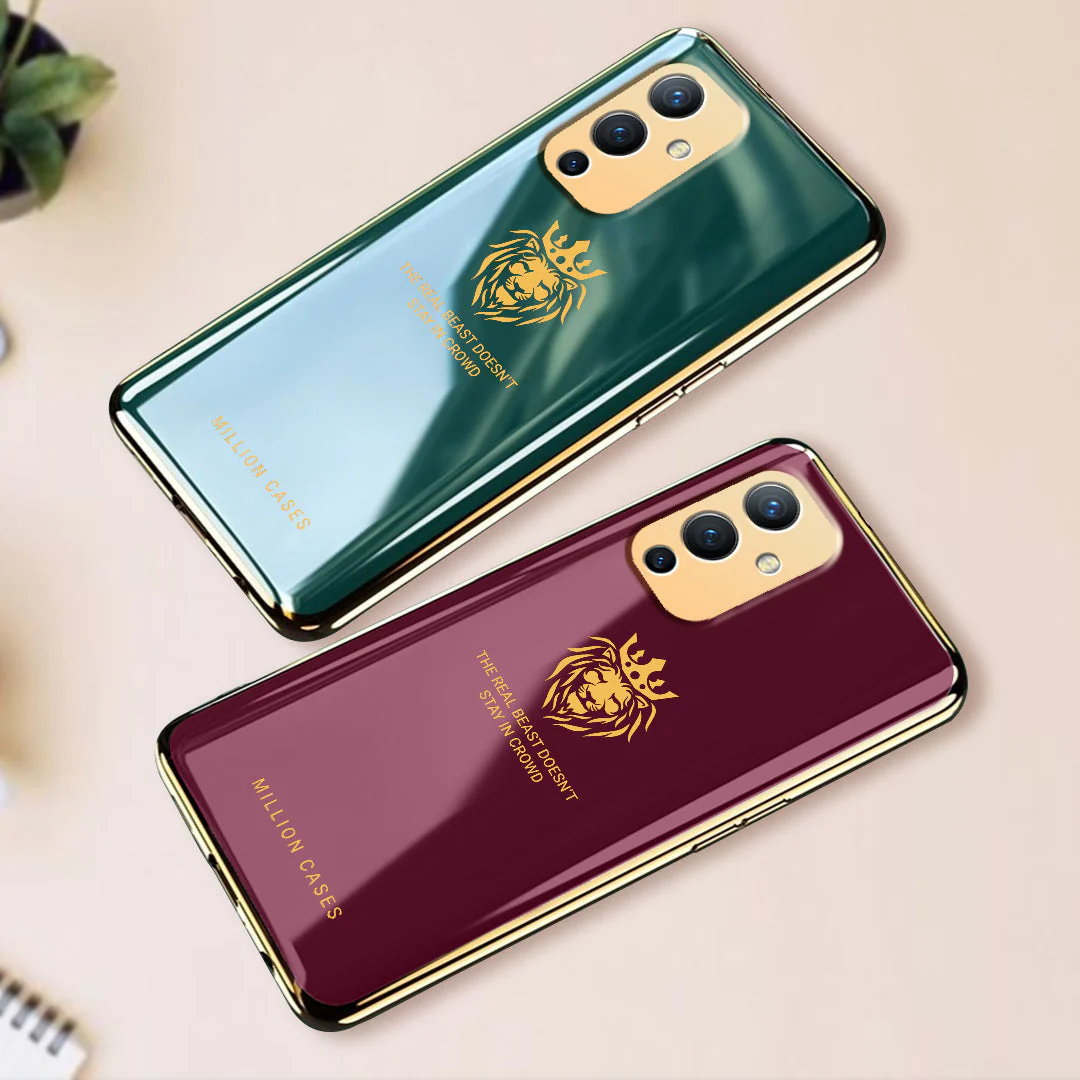 OnePlus 9 Lion Pattern Electroplating Glass Case - Image 4