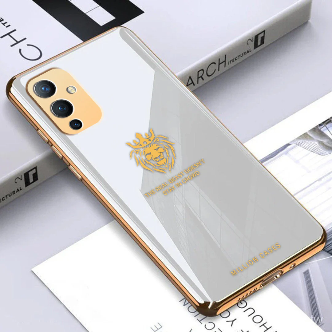 OnePlus 9 Lion Pattern Electroplating Glass Case - Image 5