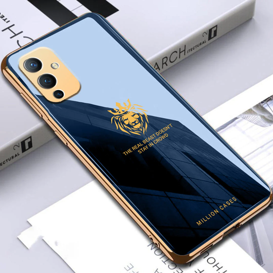 OnePlus 9 Lion Pattern Electroplating Glass Case - Image 7