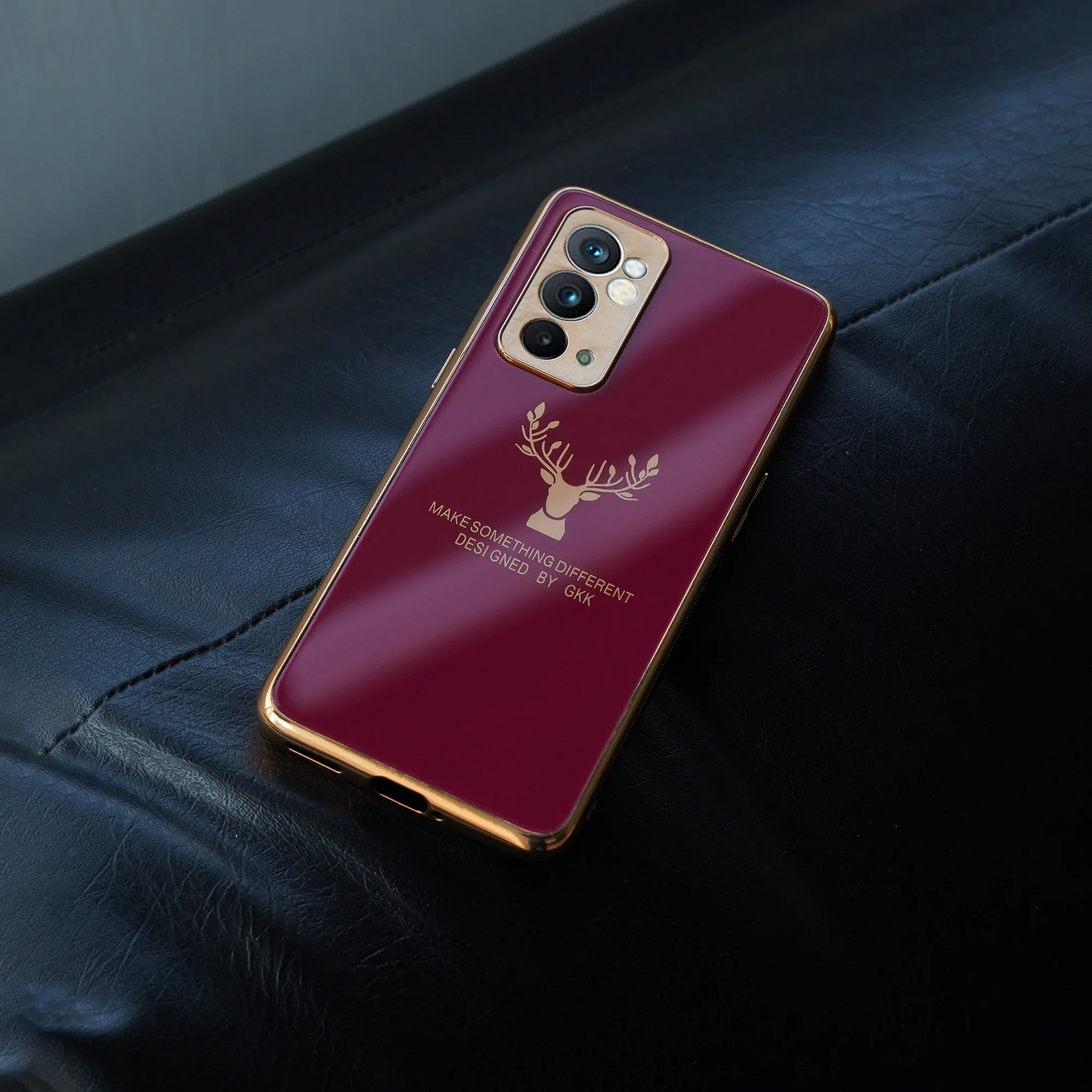 OnePlus 9 Pro (3 in 1 Combo) Electroplating Reindeer Glass Case + Tempered Glass + Lens Guard - Image 5