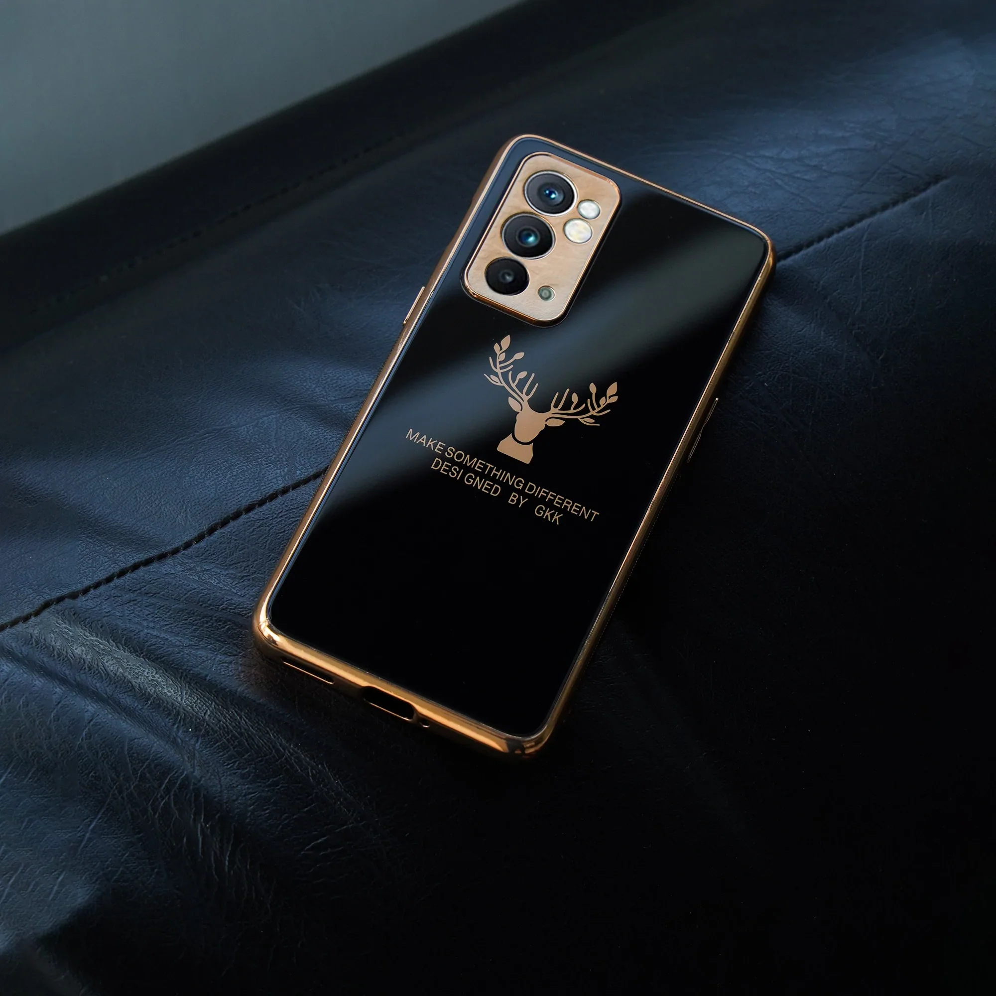 OnePlus 9 Pro (3 in 1 Combo) Electroplating Reindeer Glass Case + Tempered Glass + Lens Guard - Image 6
