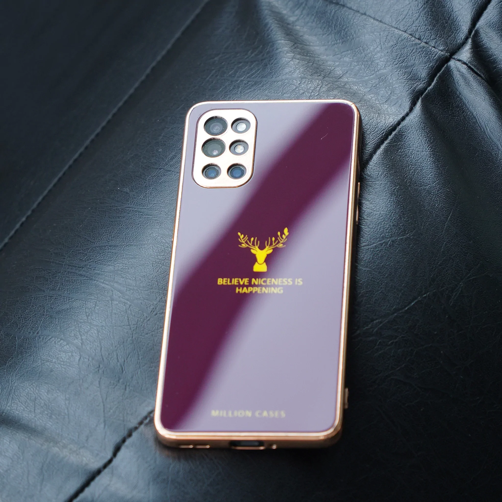 OnePlus 9R Electroplating Reindeer Pattern Glass Case - Image 3