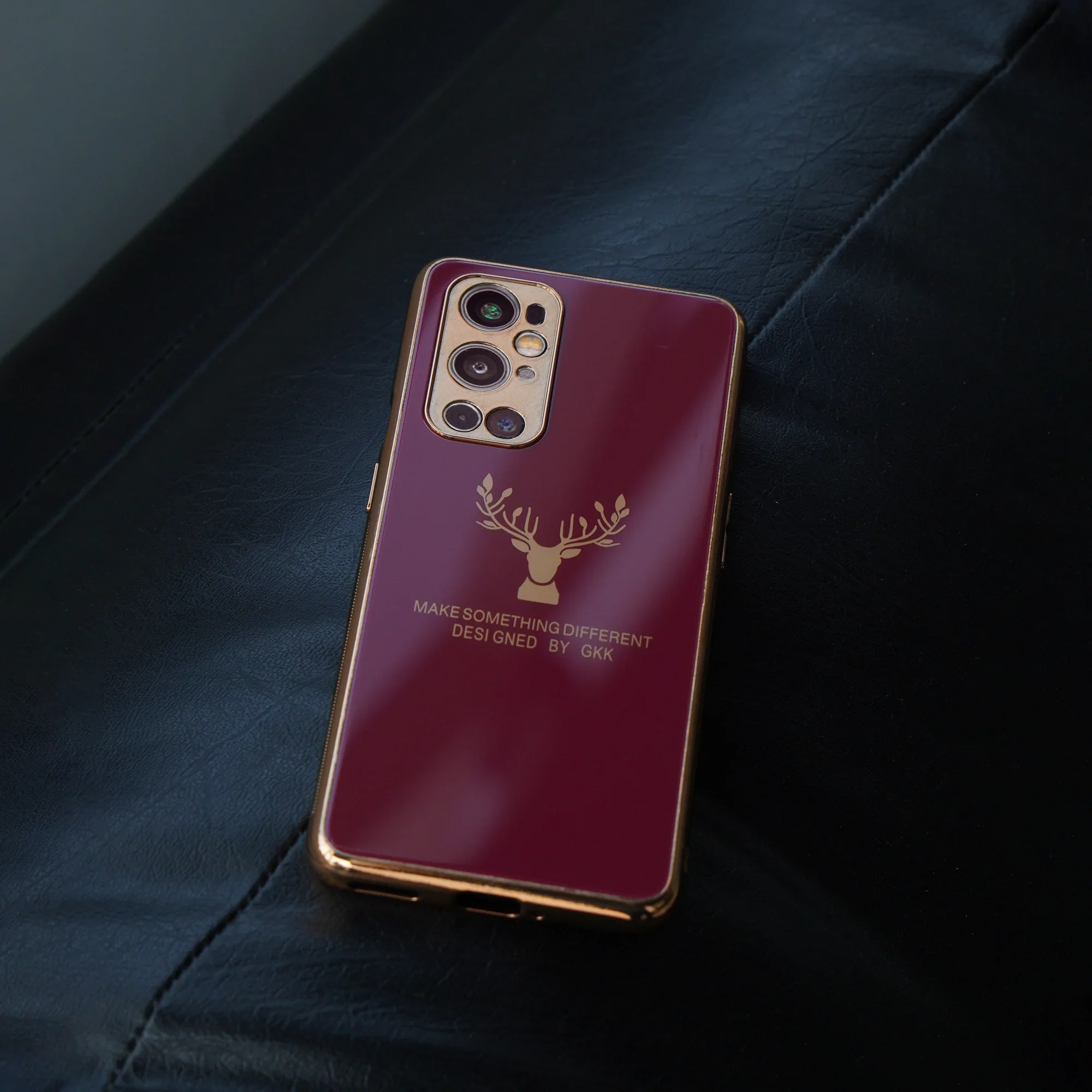 OnePlus 9RT (2 in 1 Combo) Electroplating Reindeer Glass Case + Lens Guard - Image 4
