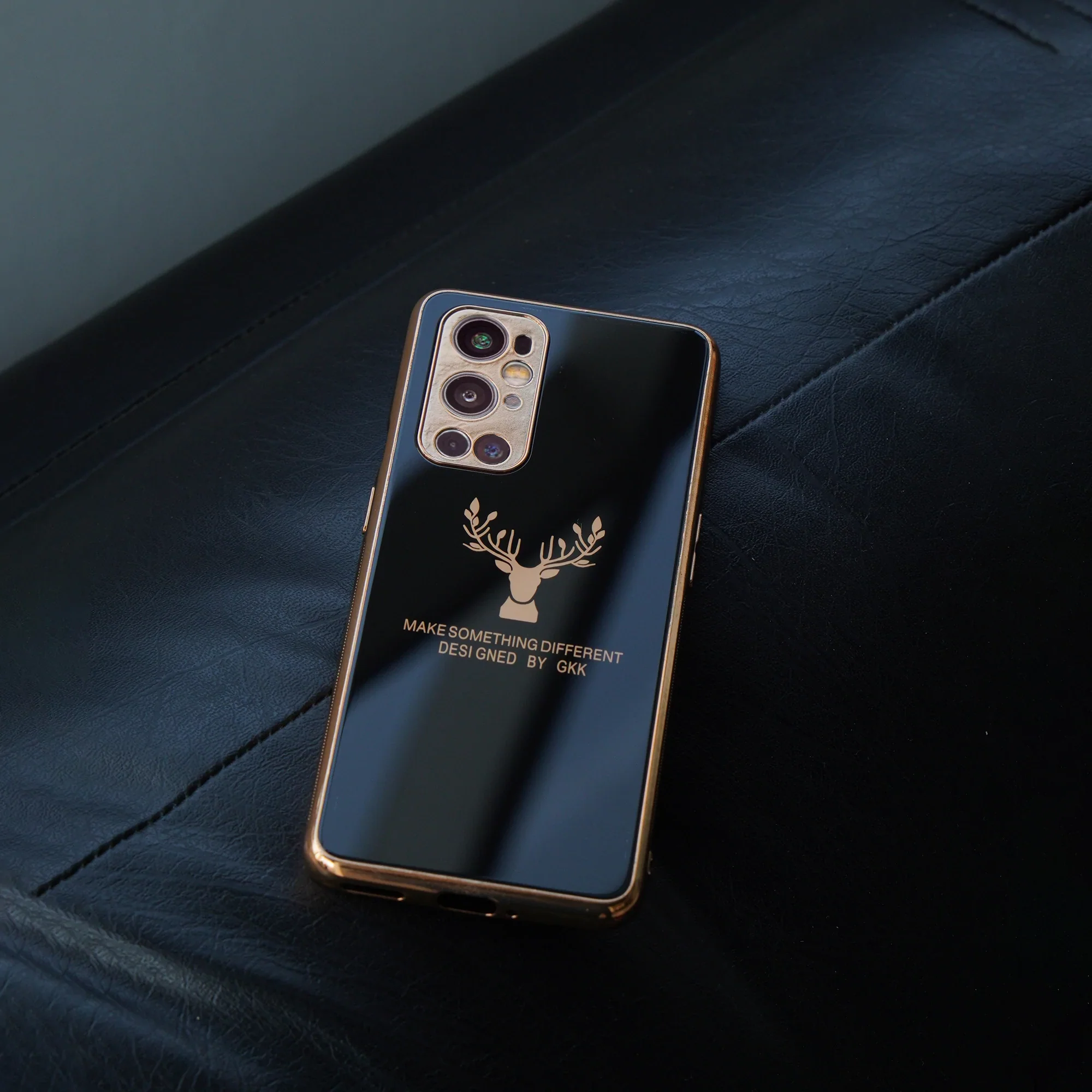 OnePlus 9RT (2 in 1 Combo) Electroplating Reindeer Glass Case + Lens Guard - Image 5