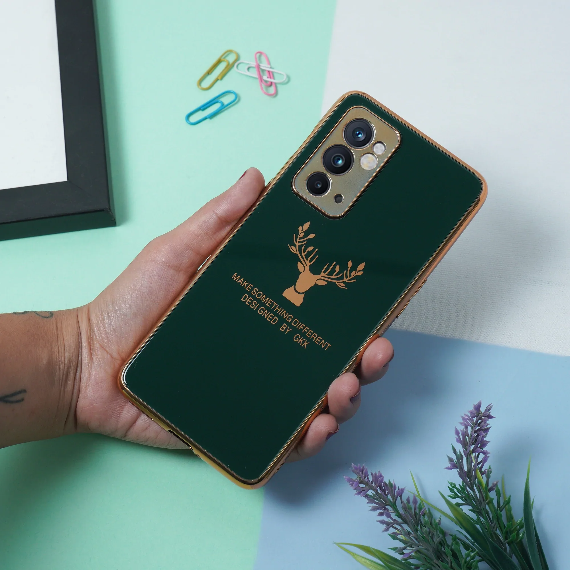 OnePlus 9RT Electroplating Reindeer Pattern Glass Case - Image 10