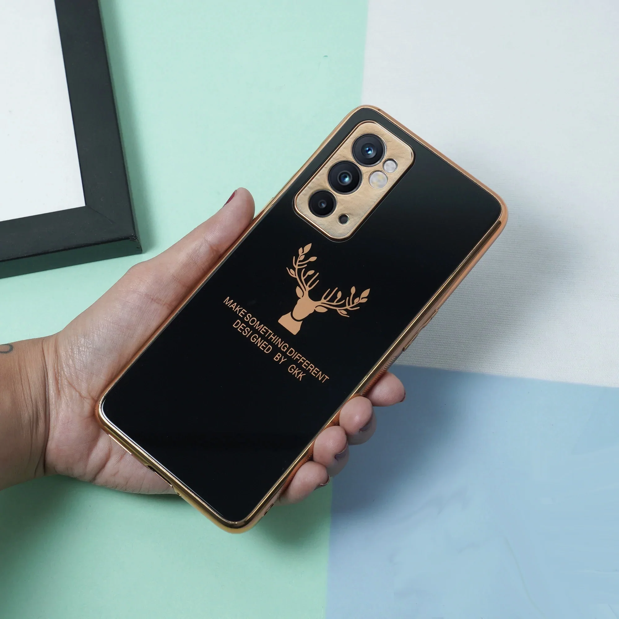 OnePlus 9RT Electroplating Reindeer Pattern Glass Case - Image 8