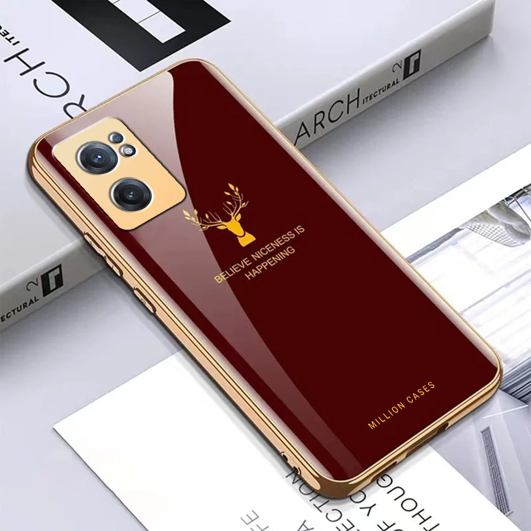 OnePlus Nord CE 2 Deer Electroplating Glass Case - Image 3