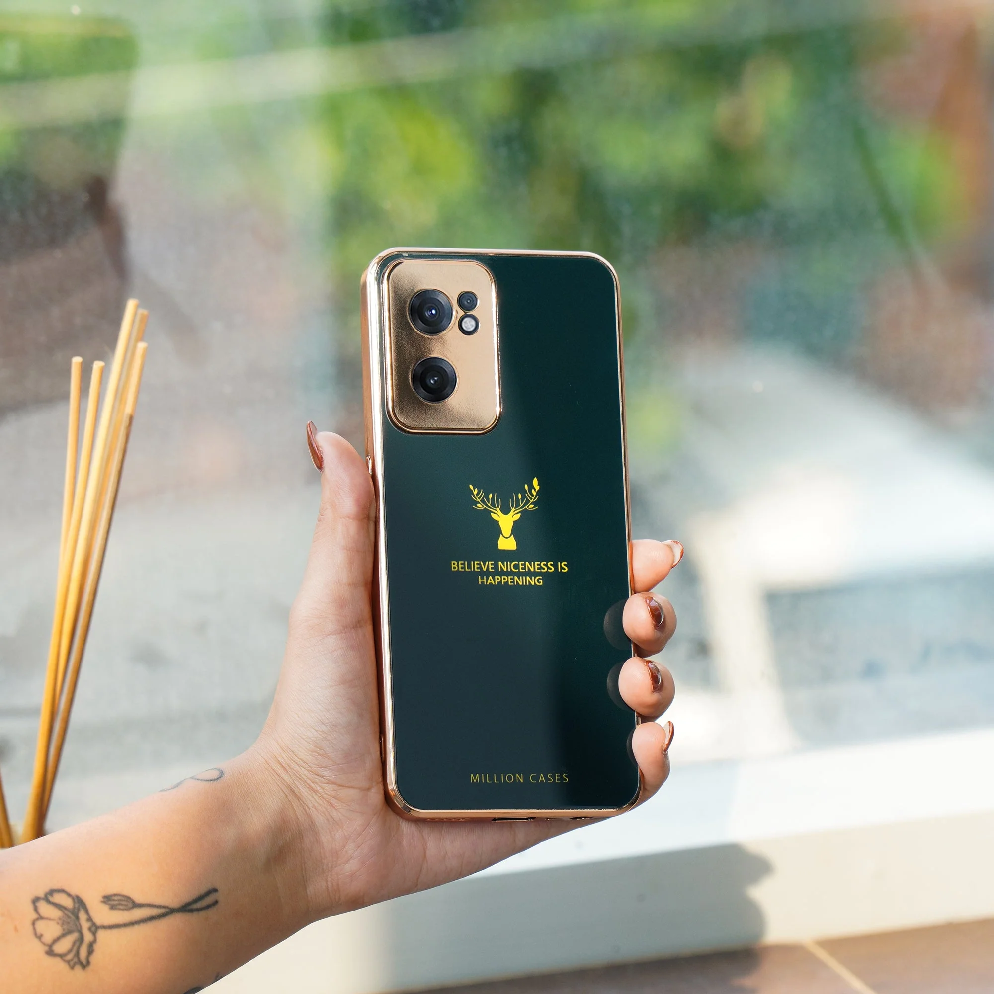 OnePlus Nord CE 2 Electroplating Reindeer Pattern Glass Case - Image 3