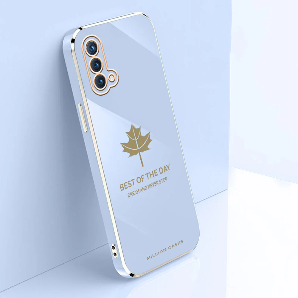 OnePlus Nord CE (3 in 1 Combo) Electroplating Mapple Leaf Soft Case+ Tempered Glass + Camera Lens Protector - Image 3