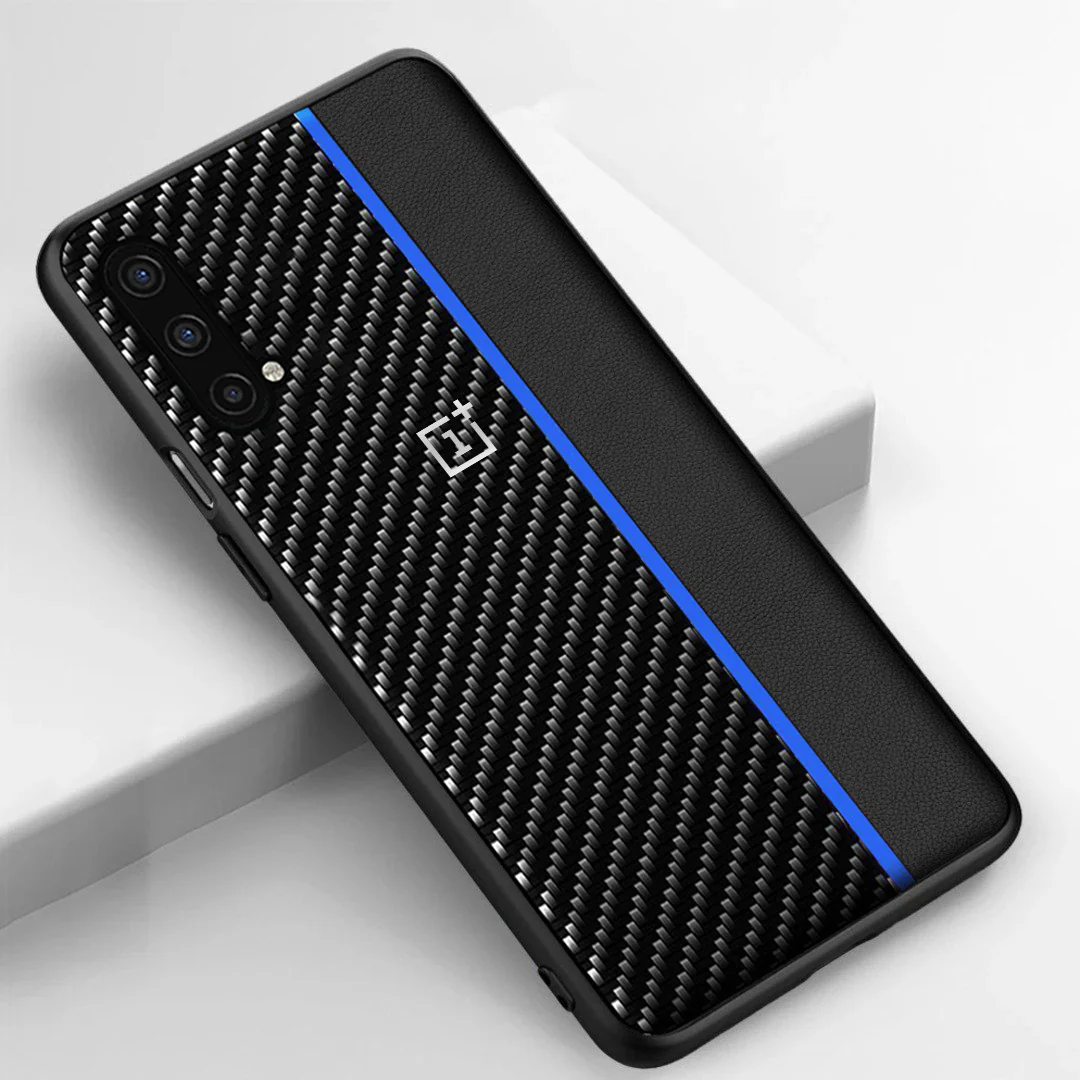 OnePlus Nord CE Frosted Carbon Fiber PU Leather Protective Case - Image 4