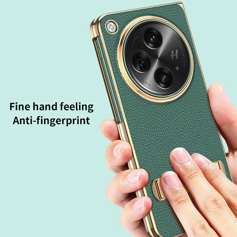 OnePlus Open Business Elite Plating Leather Kickstand Case - Image 6