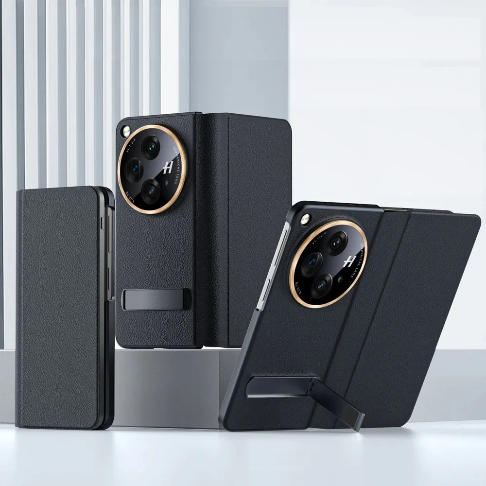 OnePlus Open Flip Book Premium Leather Bracket Case - Image 4