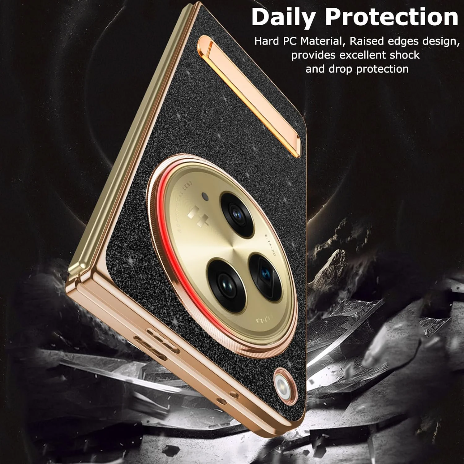 OnePlus Open Shimmer Shield Glitter Stand Case - Image 7