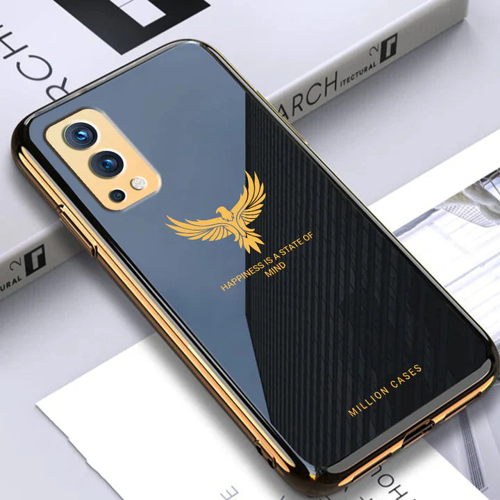 OnePlus Series (3 in 1 Combo) Eagle Pattern Electroplating Glass Case +Tempered Glass + Camera Lens Protector - Image 26