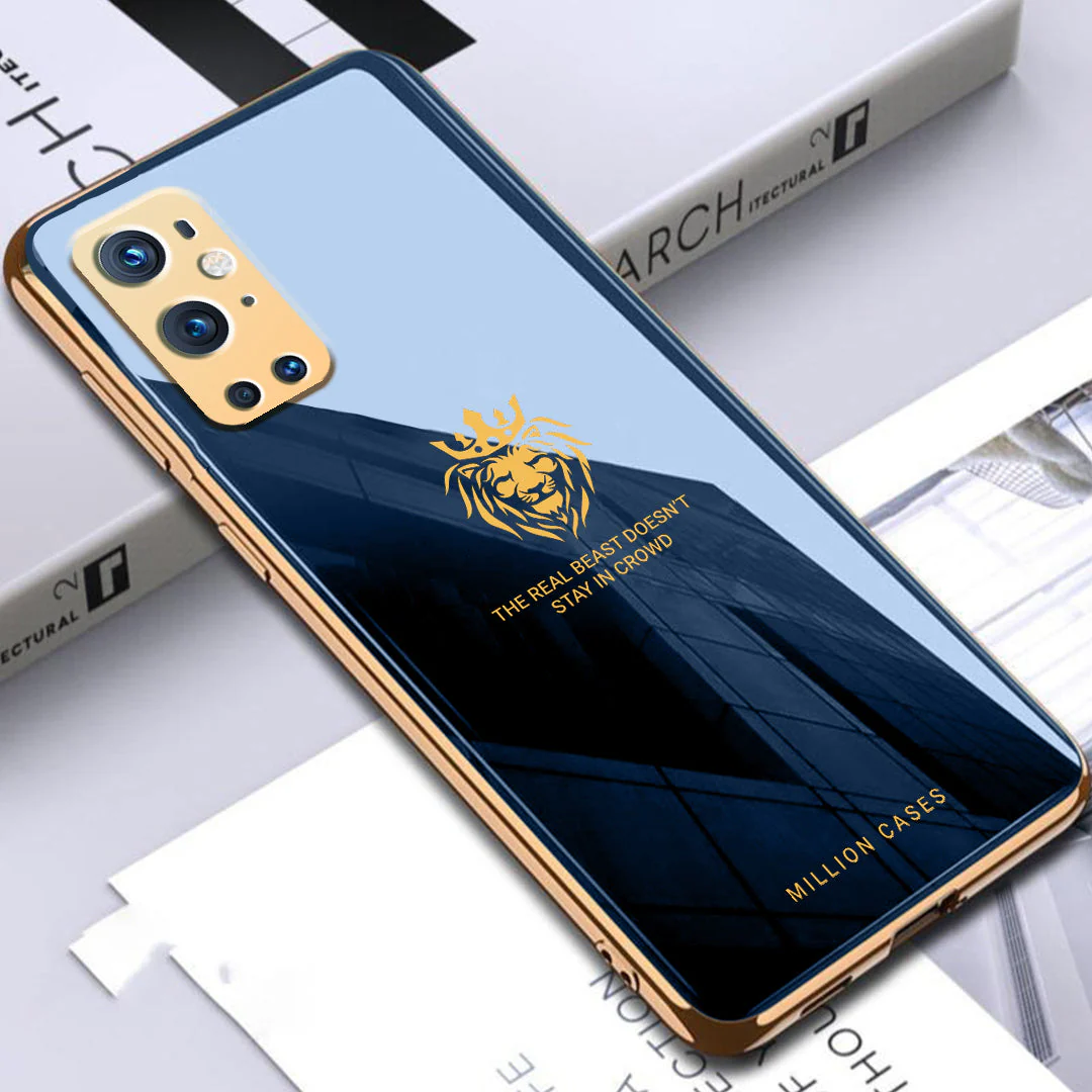 OnePlus Series (3 in 1 Combo) Lion Pattern Electroplating Glass Case +Tempered Glass + Camera Lens Protector - Image 7