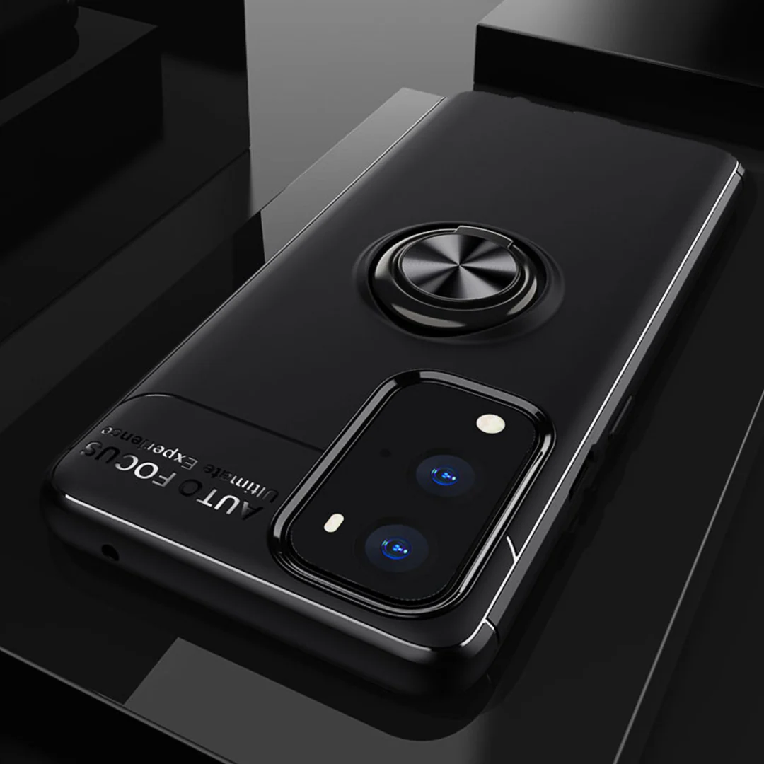 OnePlus Series (3 in 1 Combo)Metallic Finger Ring Holder Matte Case + Tempered + Camera Lens Protector - Image 5