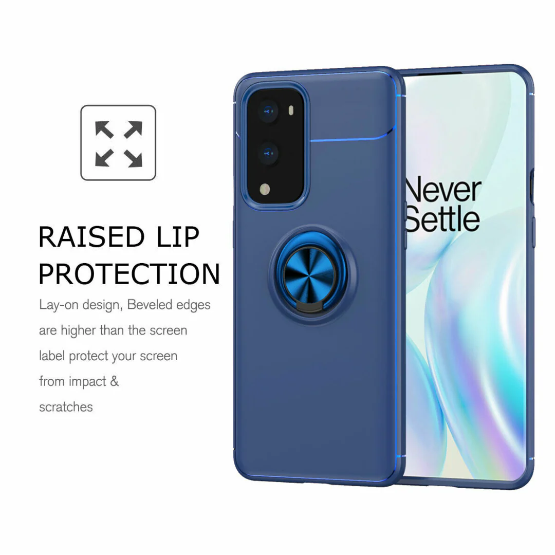 OnePlus Series (3 in 1 Combo)Metallic Finger Ring Holder Matte Case + Tempered + Camera Lens Protector - Image 6