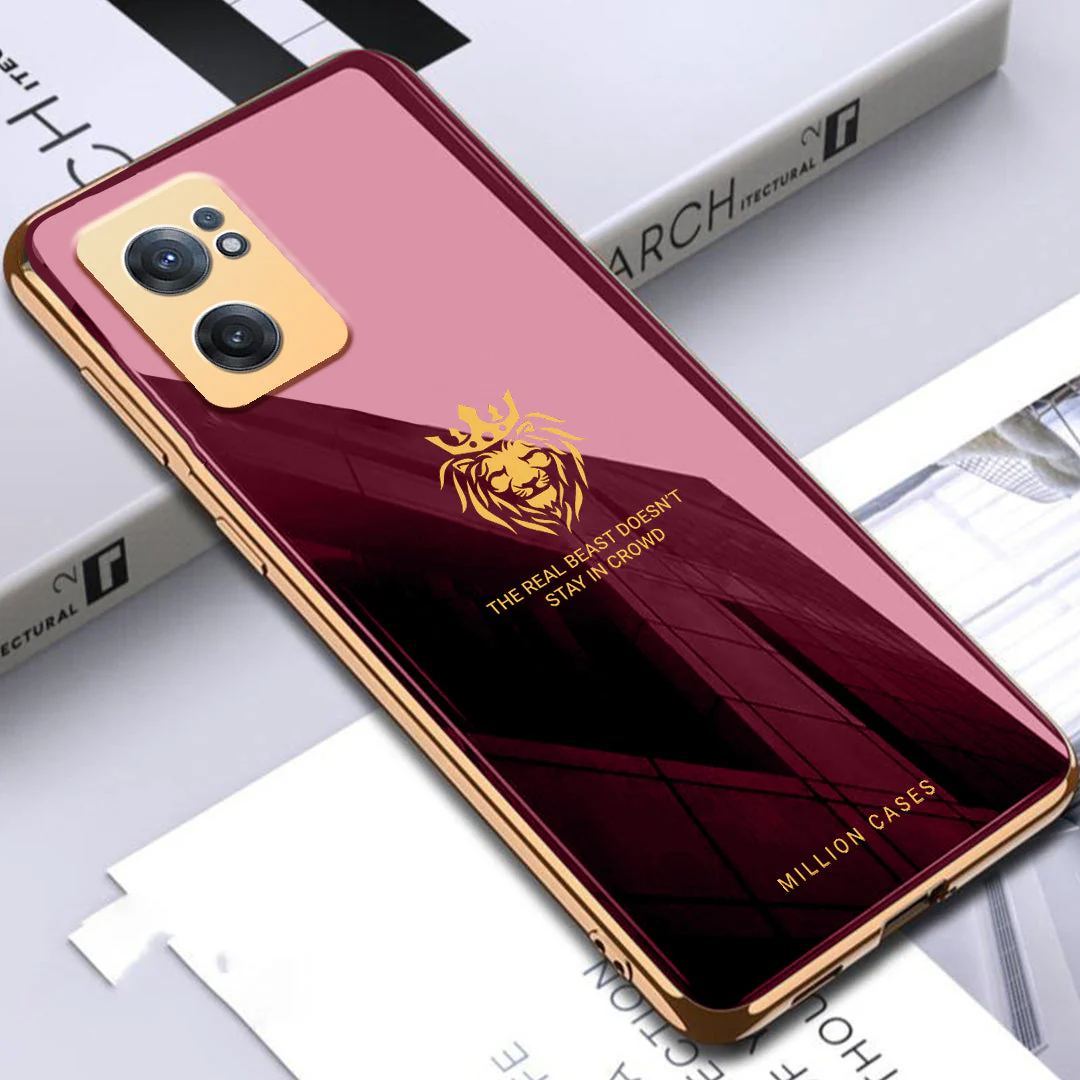 OnePlus Series Lion Pattern Electroplating Glass Case - Image 11