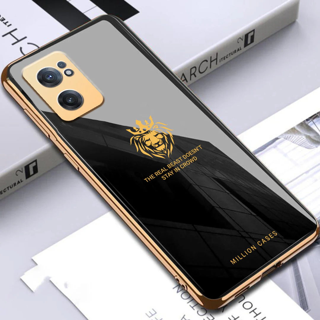 OnePlus Series Lion Pattern Electroplating Glass Case - Image 9