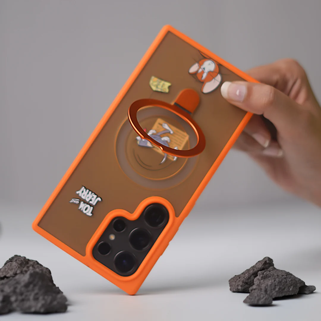 Playful Cartoon Ring Stand Case - Samsung - Image 4